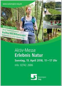 Plakat und Programm zur Aktiv-Messe_ERLEBNIS NATUR am 15. April 2018 im kulturWERKwissen