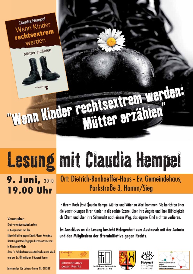 Plakat zum Vortrag Rechtsextremismus